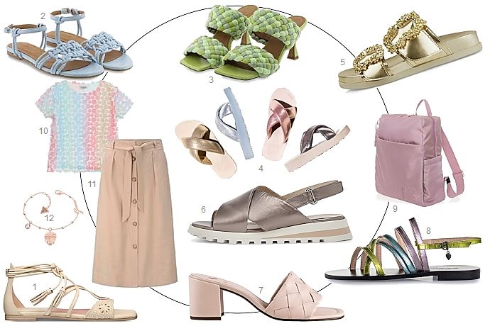 Sommerschuhe Pastellfarben, Sandalen, Mules, Sandaletten, Pantoletten, Sommerschuhe Pastellfarben, Sandalen, Mules, Sandaletten, Pantoletten,