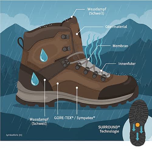 funktionsprinzip membran schuhe